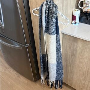 Blue and White Checkered Scarf